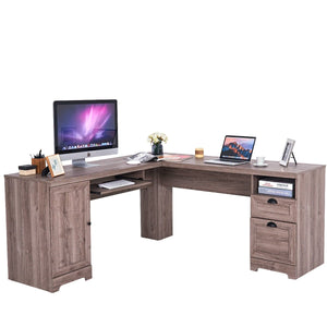 L-Shaped Writing Study Workstation Computer Desk