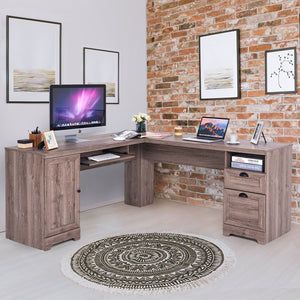 L-Shaped Writing Study Workstation Computer Desk