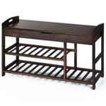 3-Tier Bamboo Shoe Bench Entryway Storage Rack