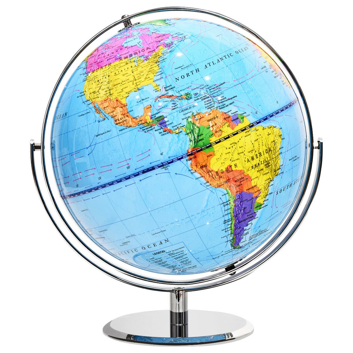 12" World Globe 720° Rotating Desktop Geographic for Kids