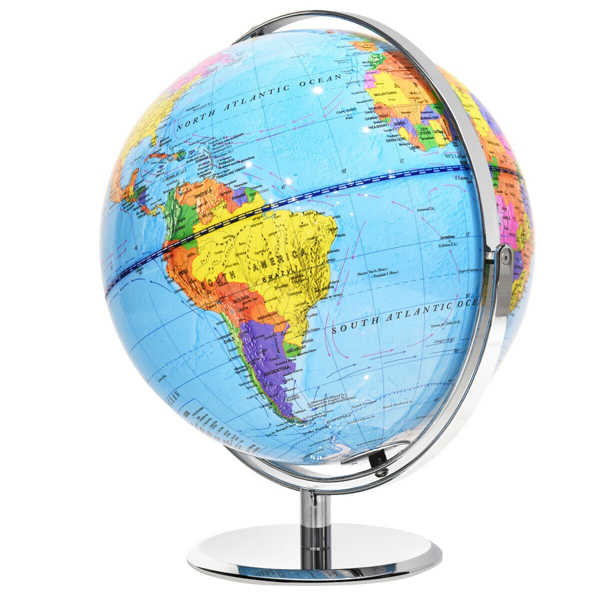 12" World Globe 720° Rotating Desktop Geographic for Kids