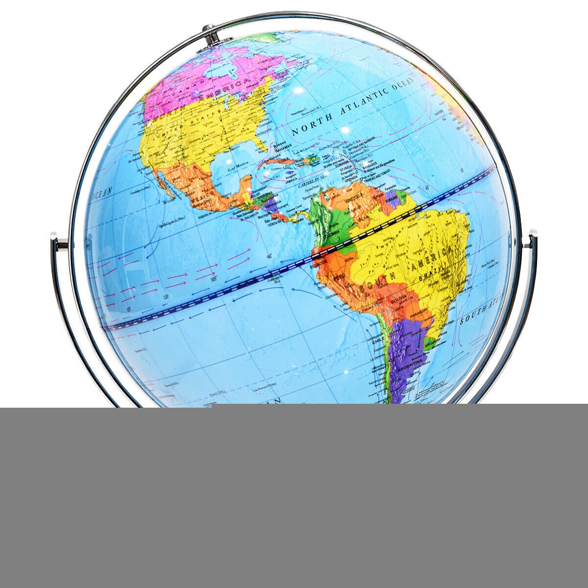 12" World Globe 720° Rotating Desktop Geographic for Kids