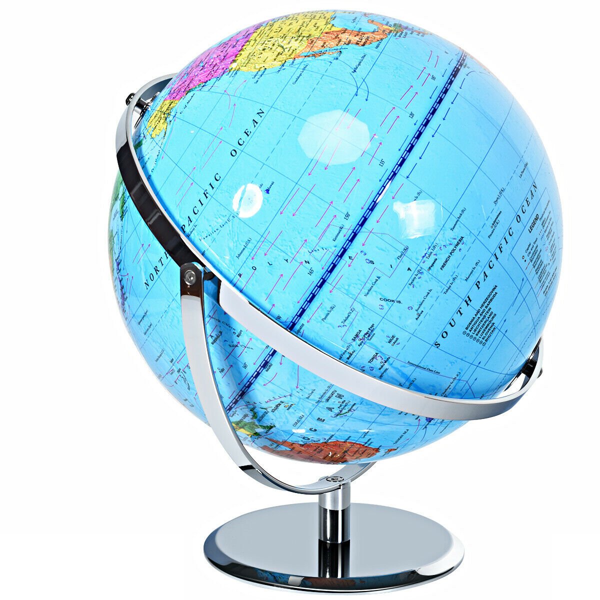 12" World Globe 720° Rotating Desktop Geographic for Kids