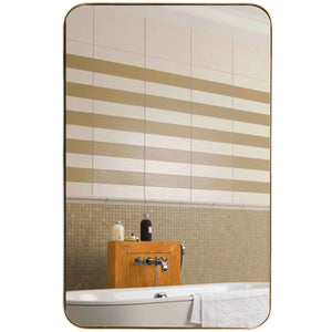 32" x 20" Metal Frame Wall-Mounted Rectangle Mirror