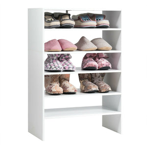 3 pcs 24-Inch 2-tier  Horizontal Stackable Shoe Rack