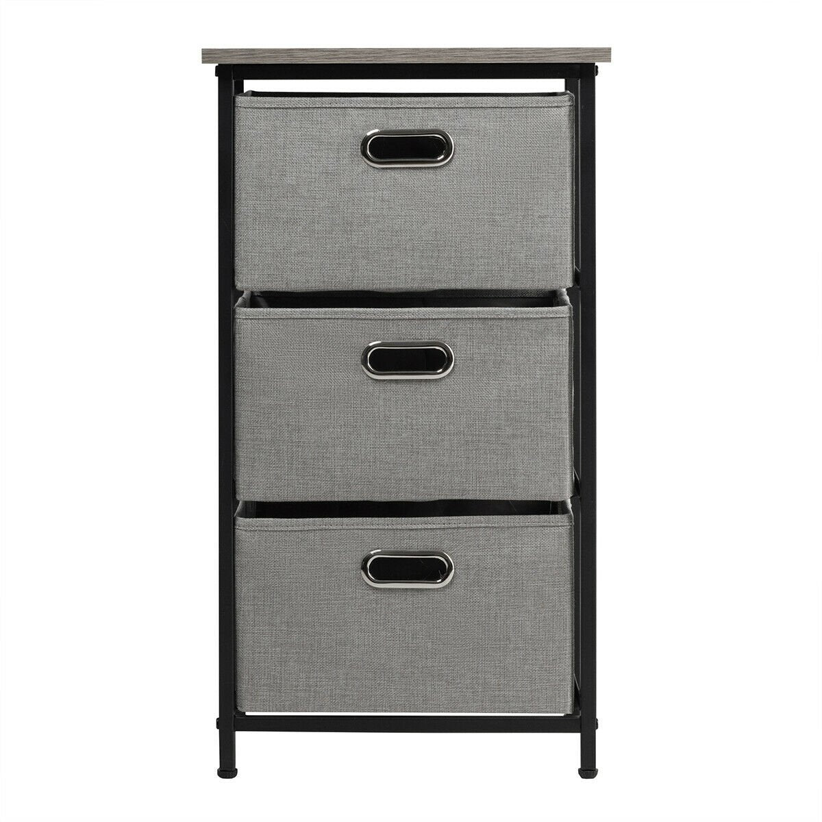 3-Drawer Fabric Dresser Storage Tower Vertical Foldable Pull Bins