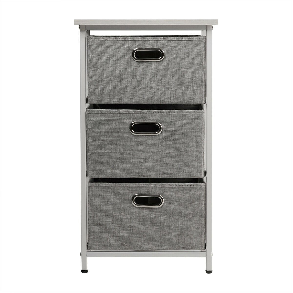 3-Drawer Fabric Dresser Storage Tower Vertical Foldable Pull Bins