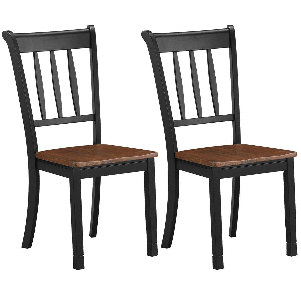 2 Pcs Solid Whitesburg Dining Chairs Spindle Back Wood Seating