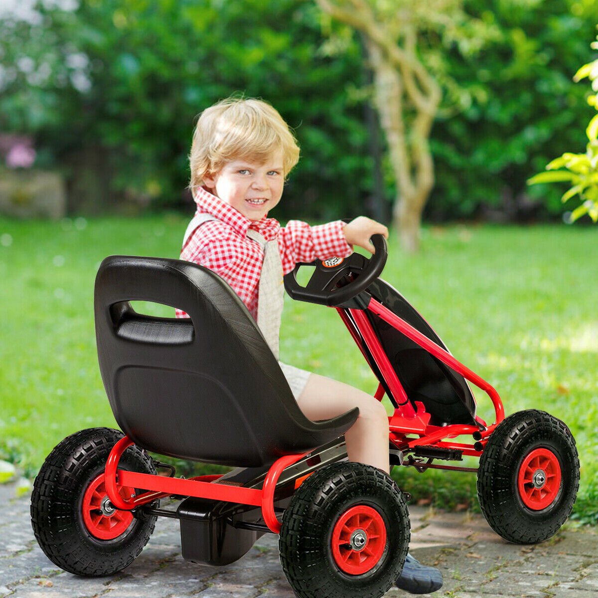 Kids Ride on Car Toy Pneumatic Tire Adjustable Seat