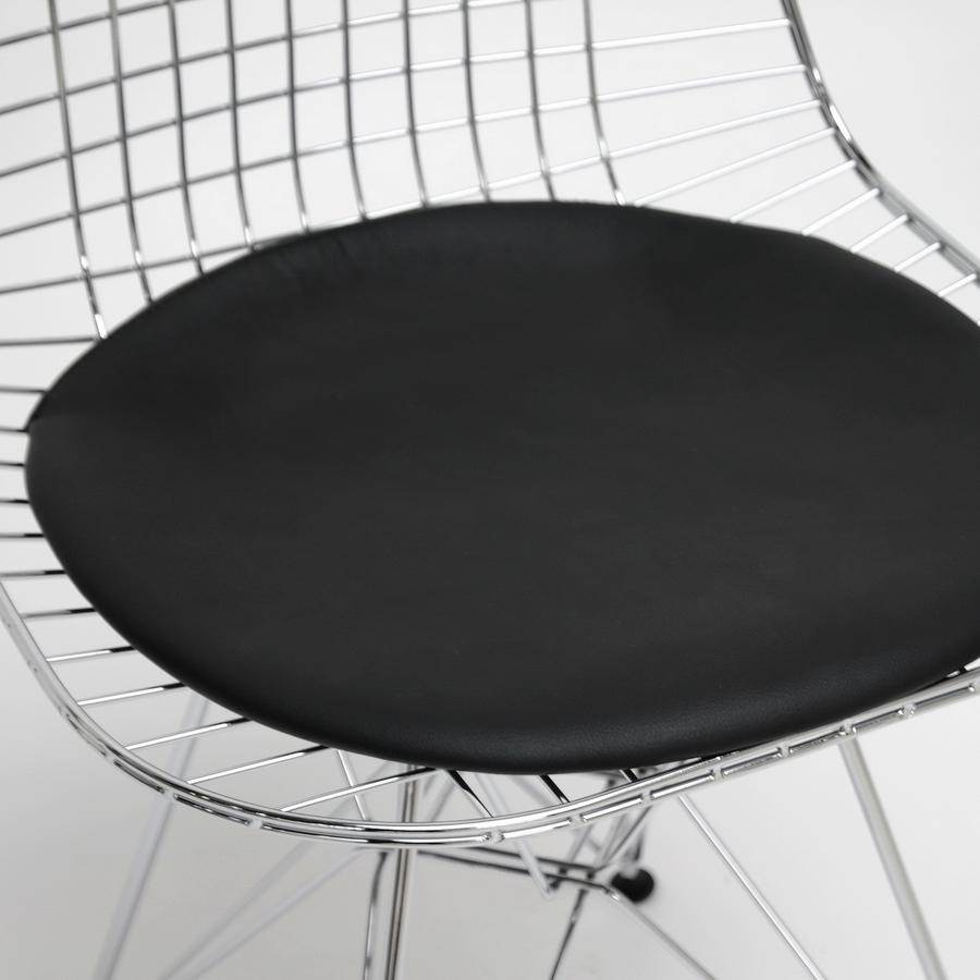 Baxton Studio Avery Mid-Century Modern Wire Chair with Black Cushion (Set of 2)