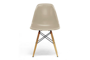 Baxton Studio Azzo Beige Plastic Mid-Century Modern Shell Chair (Set of 2)