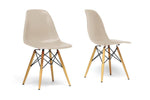 Baxton Studio Azzo Beige Plastic Mid-Century Modern Shell Chair (Set of 2)