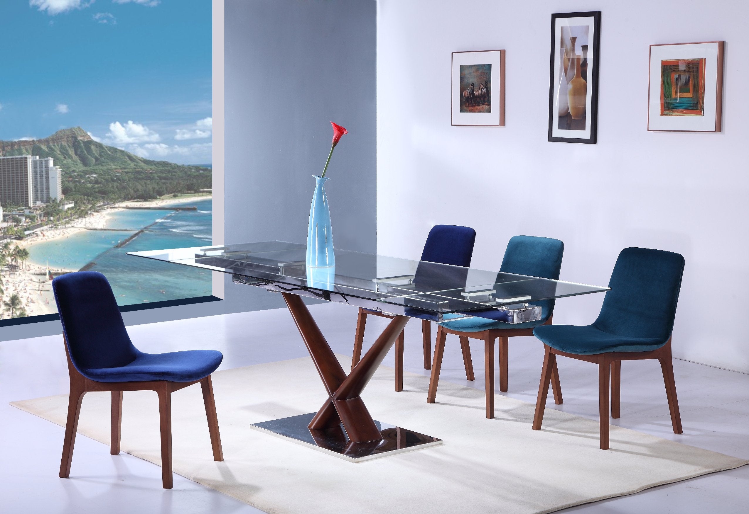 Whiteline Modern Living - Celeste Extendable Dining Table - UNQFurniture