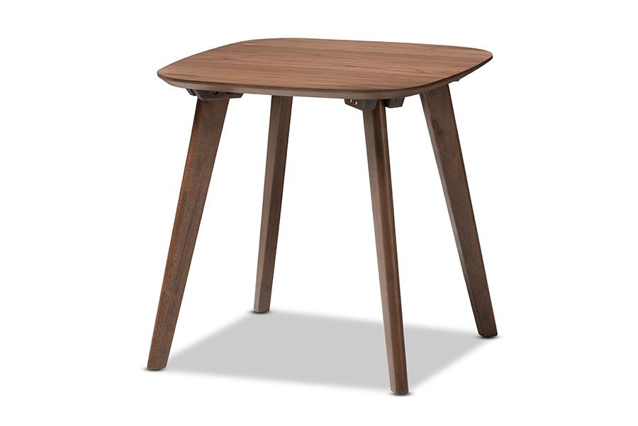 Baxton Studio Dahlia Mid-Century Modern Walnut Wood End Table