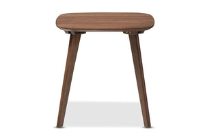 Baxton Studio Dahlia Mid-Century Modern Walnut Wood End Table