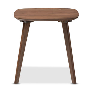 Baxton Studio Dahlia Mid-Century Modern Walnut Wood End Table