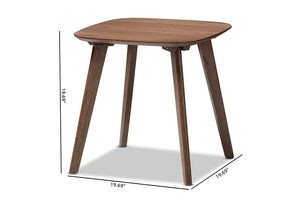 Baxton Studio Dahlia Mid-Century Modern Walnut Wood End Table