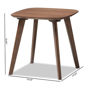 Baxton Studio Dahlia Mid-Century Modern Walnut Wood End Table