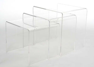 Baxton Studio Acrylic Nesting Table 3-Pc Table Set Display Stands