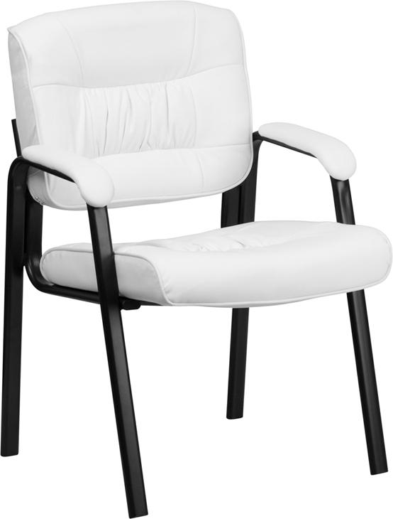 White Leather Side Chair - UNQFurniture