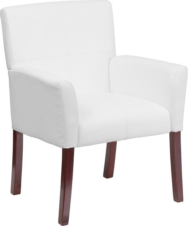 White Leather Side Chair - UNQFurniture