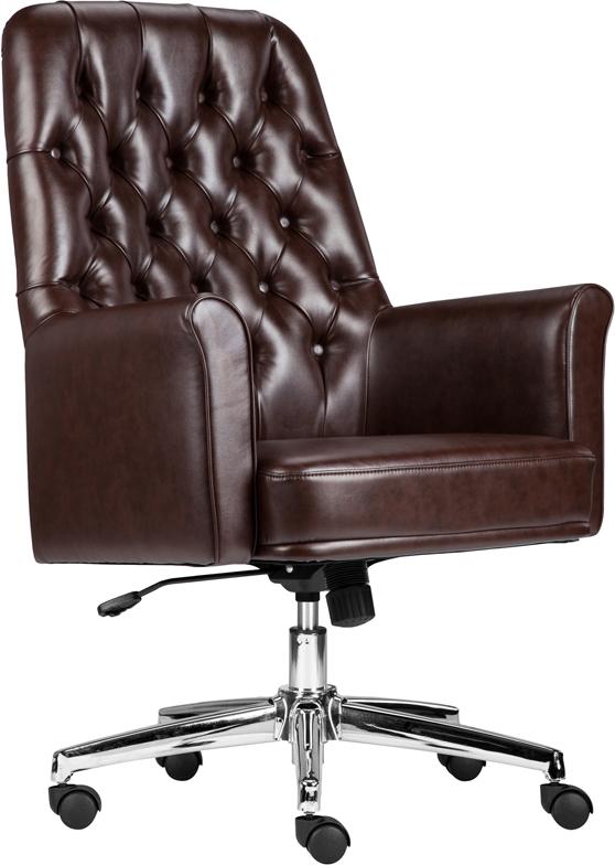 White Mid-Back Leather Chair - UNQFurniture