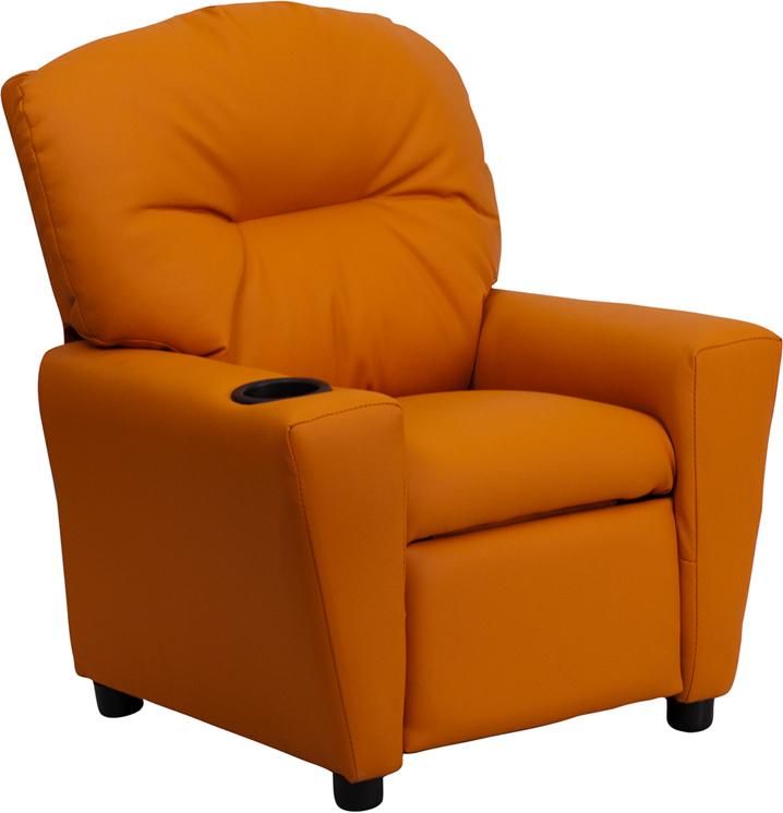 Yellow Vinyl Kids Recliner - UNQFurniture