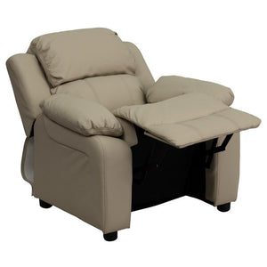 White Vinyl Kids Recliner - UNQFurniture