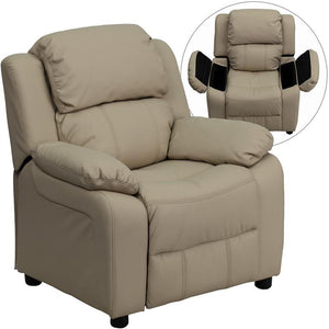 White Vinyl Kids Recliner - UNQFurniture