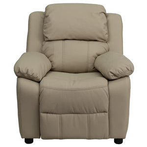 White Vinyl Kids Recliner - UNQFurniture