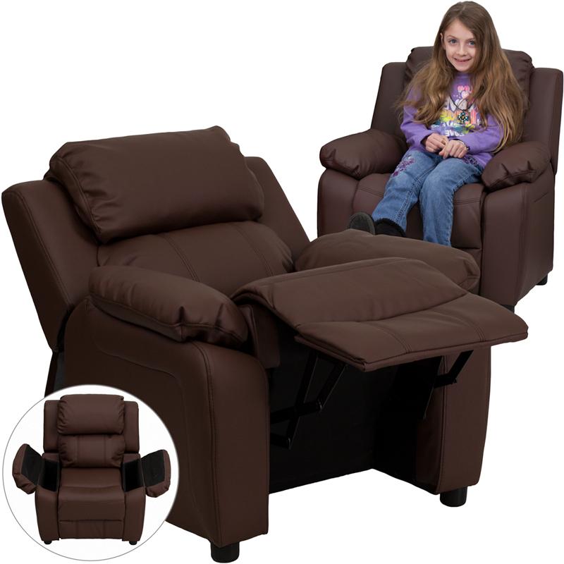 White Vinyl Kids Recliner - UNQFurniture