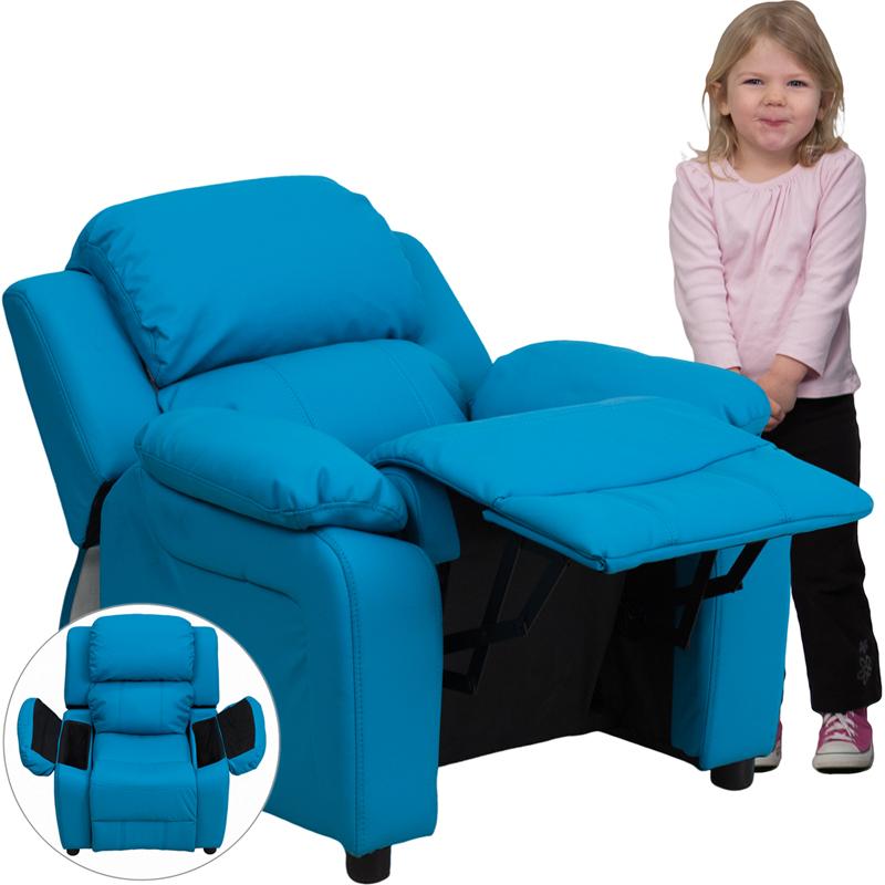 White Vinyl Kids Recliner - UNQFurniture