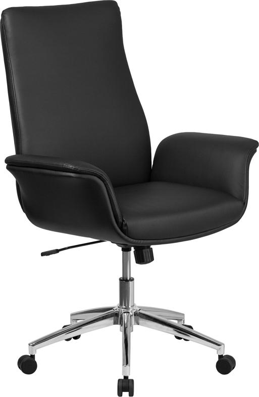 White Mid-Back Leather Chair - UNQFurniture