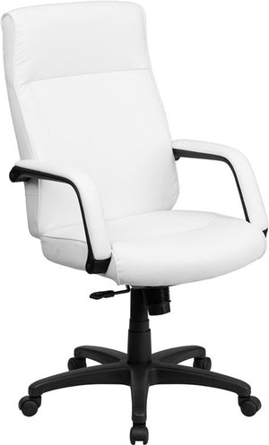 White High Back Leather Chair - UNQFurniture