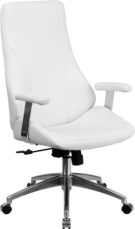 White High Back Leather Chair - UNQFurniture