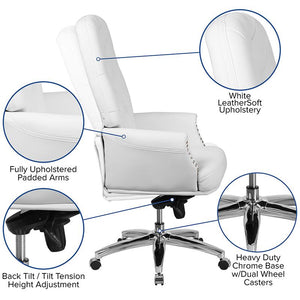 White High Back Leather Chair