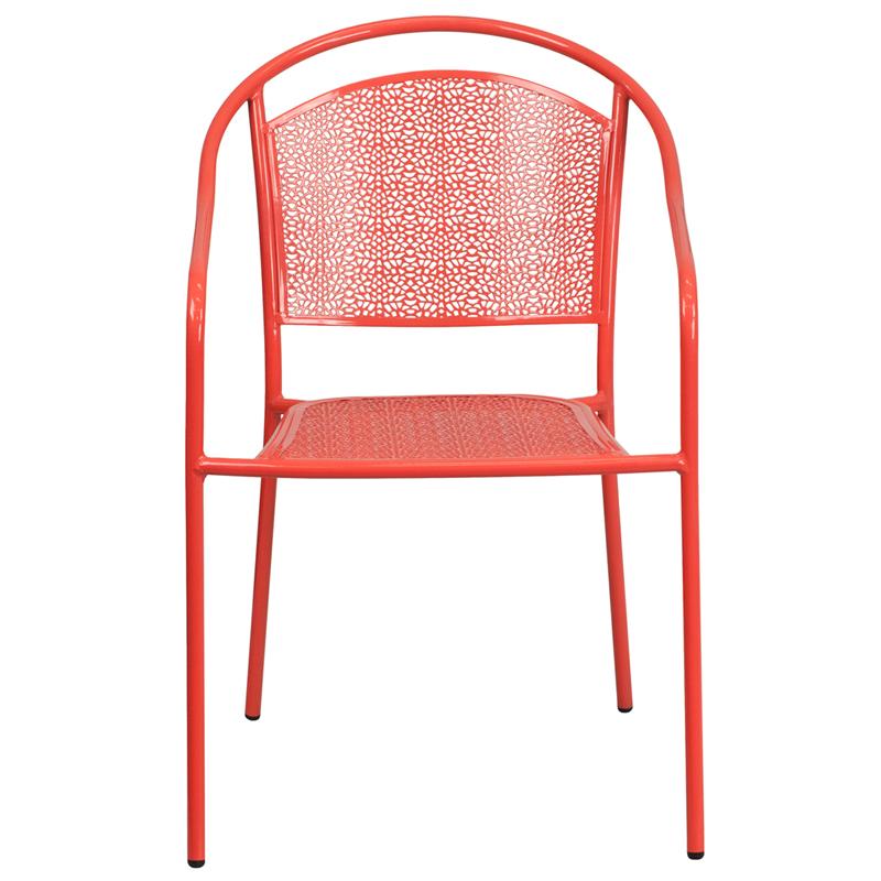 White Round Back Patio Chair