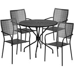 35.25RD White Patio Table Set