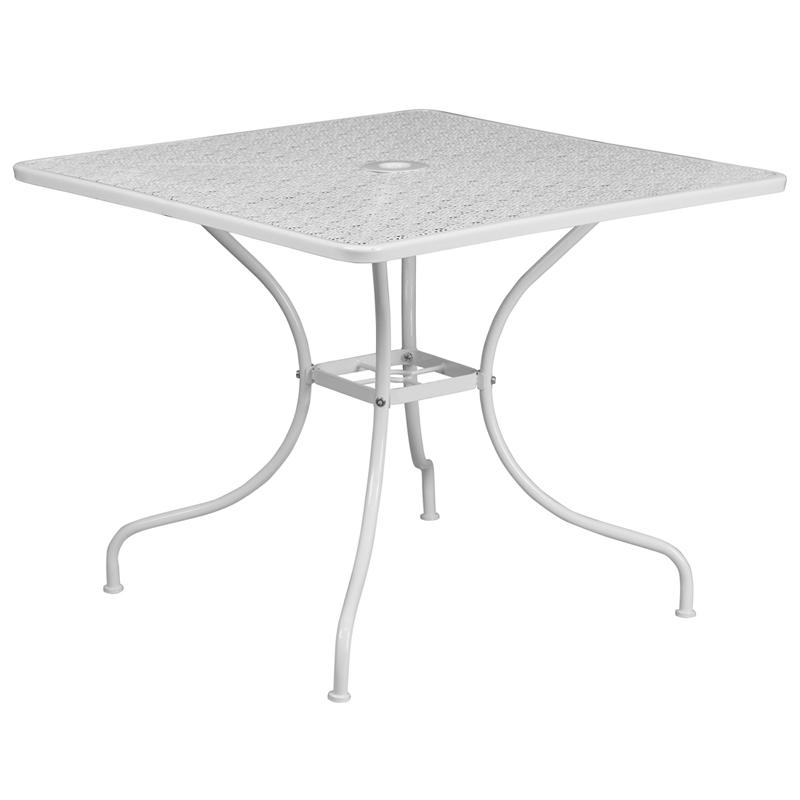 35.5SQ White Patio Table