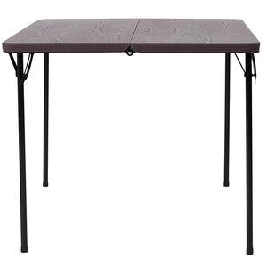 34SQ Brown Plastic Fold Table