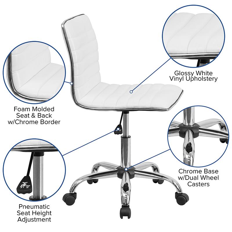 White Low Back Task Chair