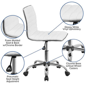 White Low Back Task Chair