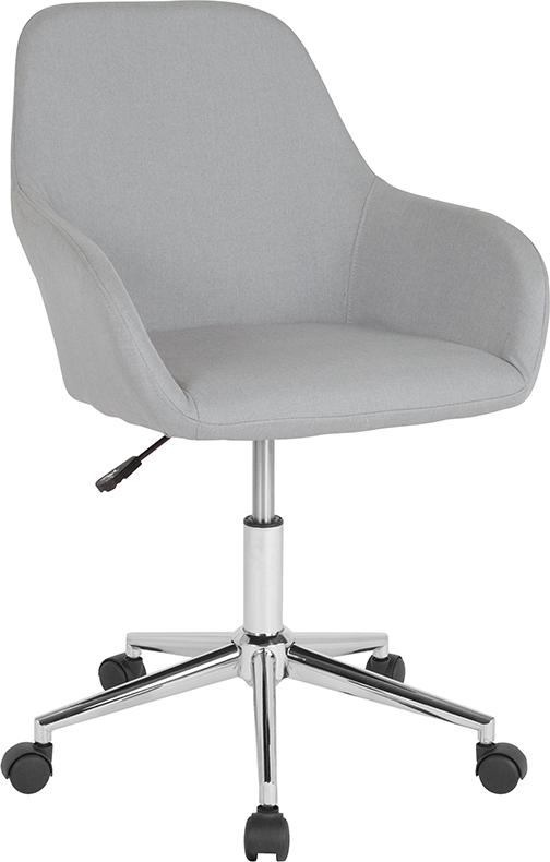 White Leather Mid-Back Chair