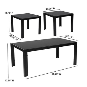 3 Piece Glass Table Set