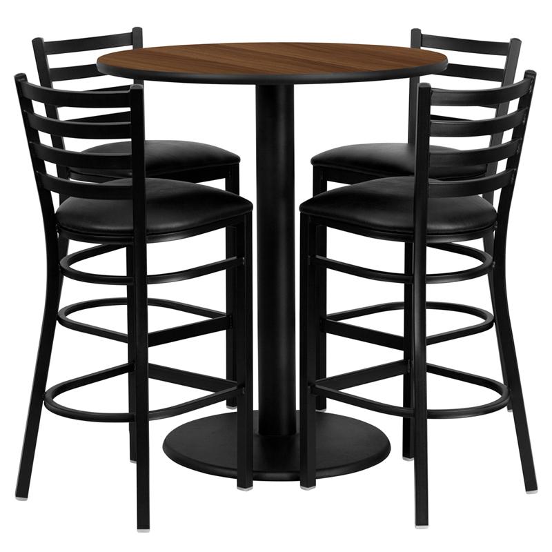 36RD WA Bar Table-BK VYL Seat