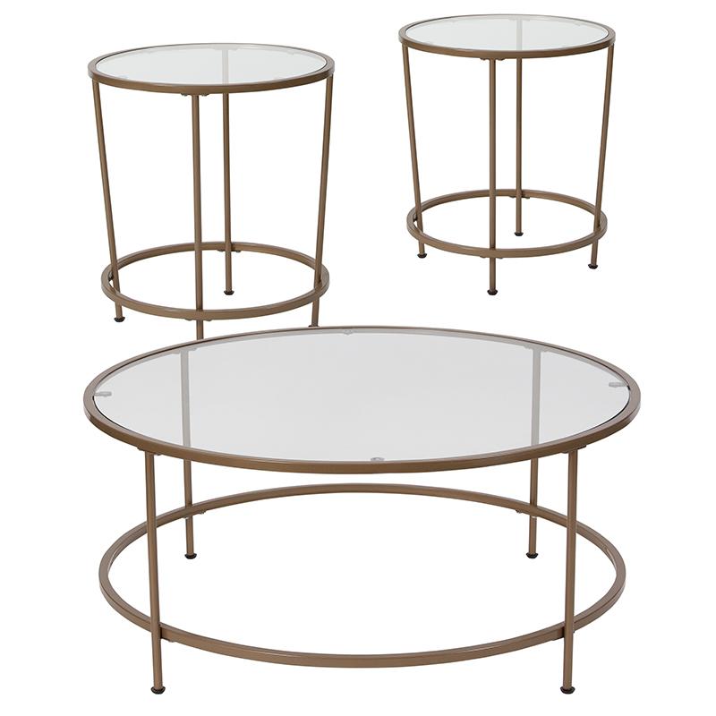 3 Piece Glass Table Set