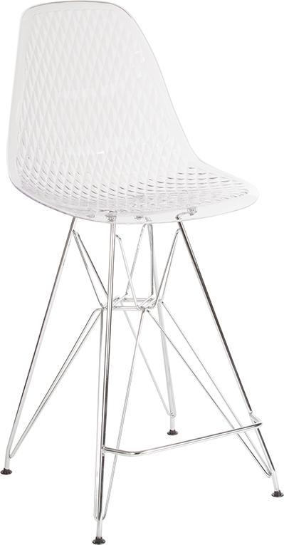 26"H Clear Barstool - UNQFurniture