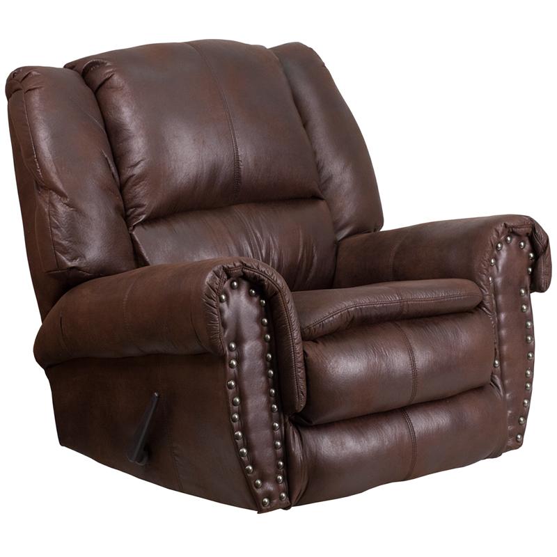 Almond Fabric Recliner - UNQFurniture