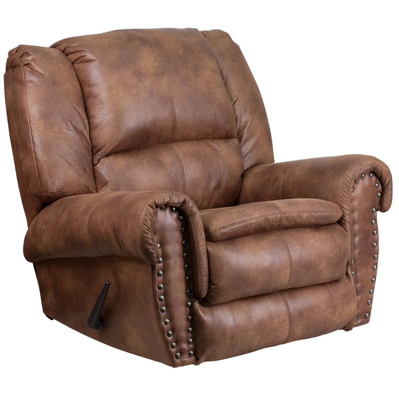 Almond Fabric Recliner - UNQFurniture