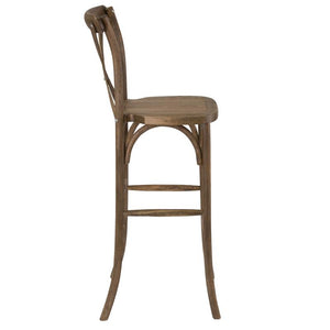 Antique Cross Back Barstool - UNQFurniture